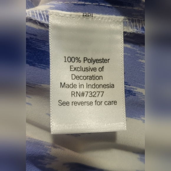 Nine West-NWOT-Blue/White Blouse with Accordian Top and Loose Fit Bottom- Size M - Picture 5 of 5